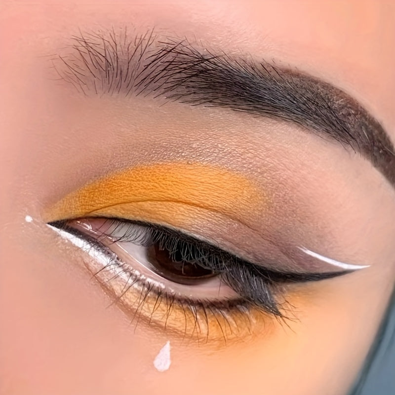 4-Color Matte Eyeshadow Palette - Olive Green Lemon Yellow Pumpkin Orange Brown