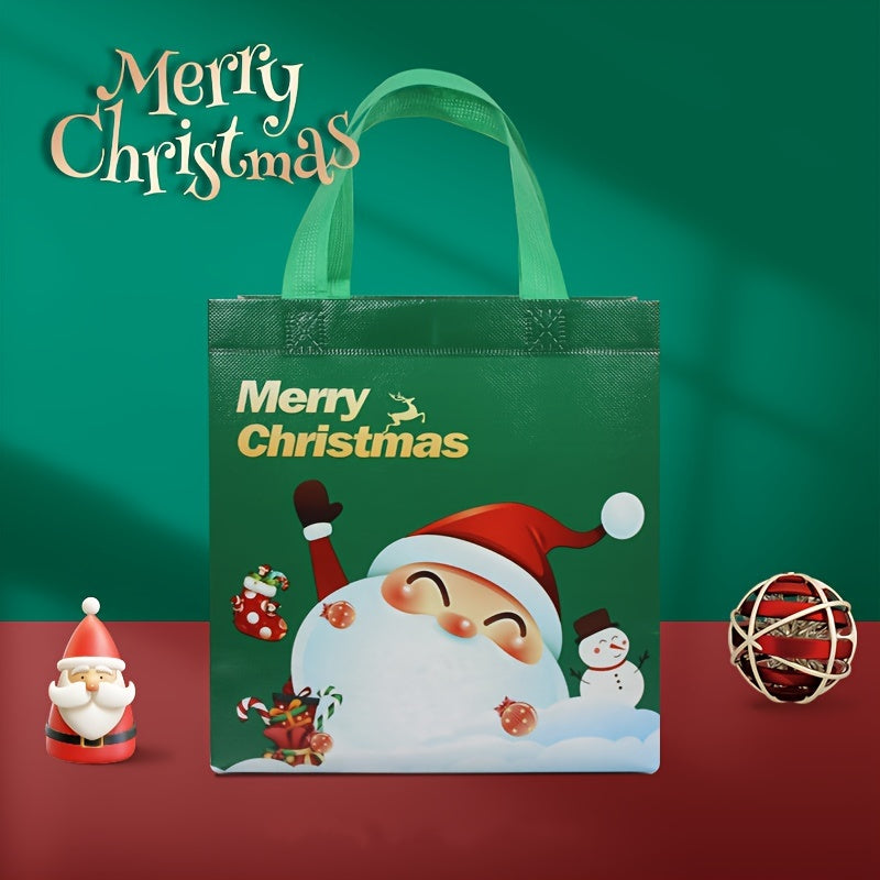 Christmas Tote Bag Santa Claus Pattern Waterproof Handbag