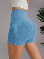 High Stretch Yoga Shorts Solid Running Workout Sports Shorts