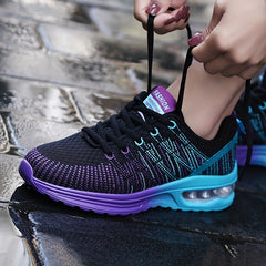 Women's Stylish Mesh Running Shoes Air Cushion Sneakers Lace Up