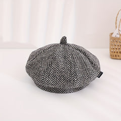 Striped Sun Cap for Kids Girls Newsboy Hat