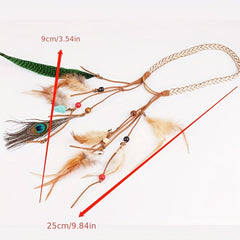 Peacock Feather Hair Band Western Style Hair Rope Indian Headband