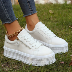 Women's Platform Skate Shoes Height Increasing Low Top Sneakers
