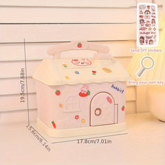 House Money Box Cartoon Square Coin Storage Box Large Capacity Piggy Bank