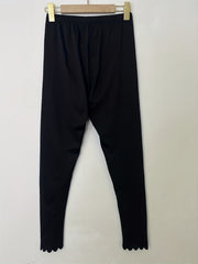 Scallop Trim Skinny Leggings Women's Clothing