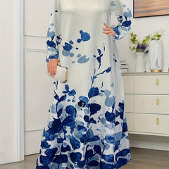 Boho Dress Tie Dye Floral Print Maxi Dress