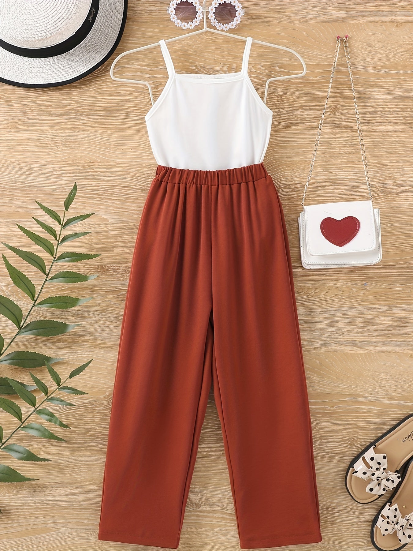 3pcs Toddler Girls Cami Top & Pants & Vest Set Kids Summer Clothes