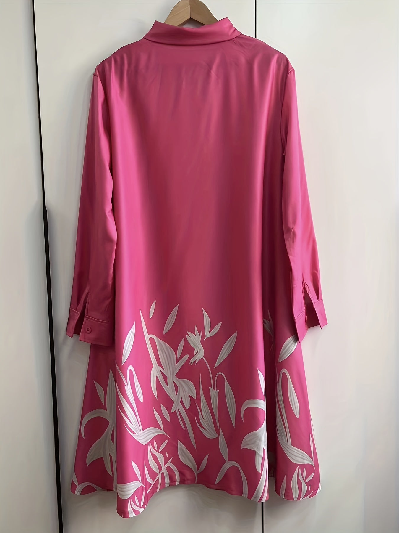 Retro Blouse Women's Plus Floral Print Long Sleeve Button Up