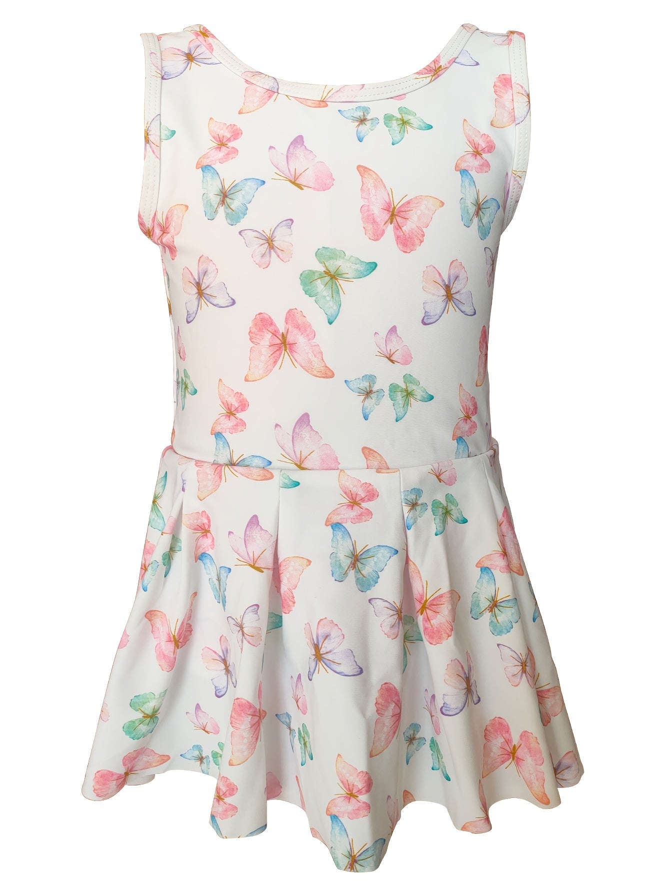 Sweet Girls Butterfly Sleeveless Swimwear Comfy Bathing Suit