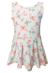 Sweet Girls Butterfly Sleeveless Swimwear Comfy Bathing Suit
