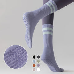 6 Pairs Striped Yoga Socks Non-slip with Grips for Pilates Barre Fitness