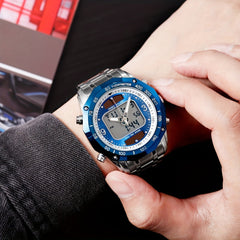 Waterproof Military Watch Stainless Steel Band Analog Sports Quartz