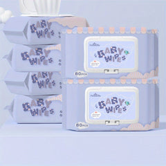 80pcs Soft Lightweight Baby Wipes for Hand & Mouth Cleaning