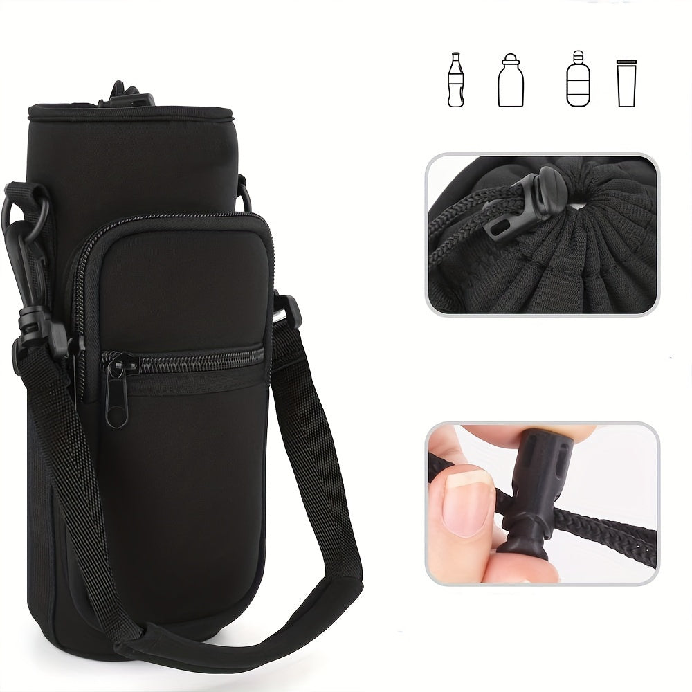 Portable Water Bottle Bag with Shoulder Strap for Outdoor Activities