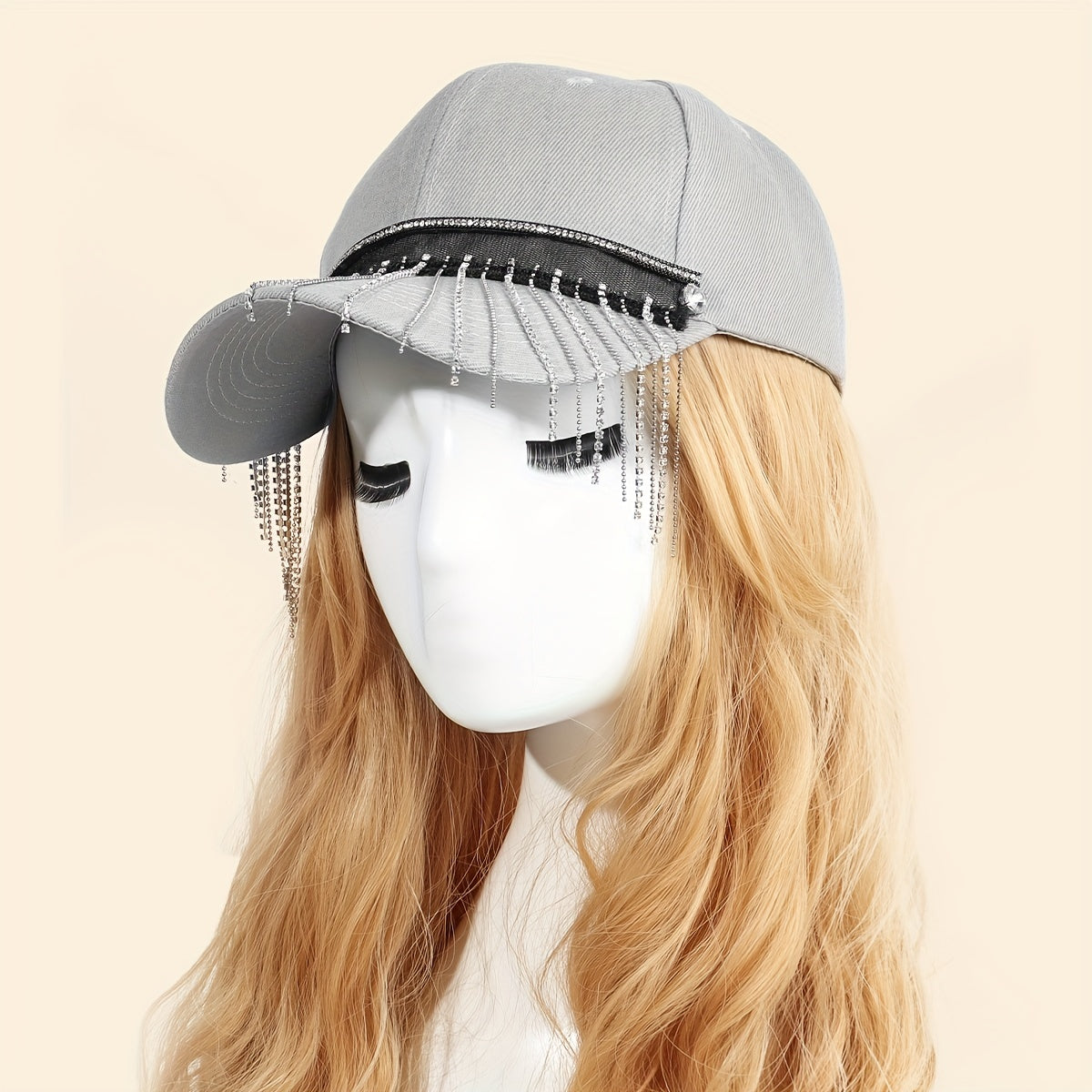 Tassel Hip Hop Baseball Cap Gray Y2K Sun Hat Sunscreen Dad Hats