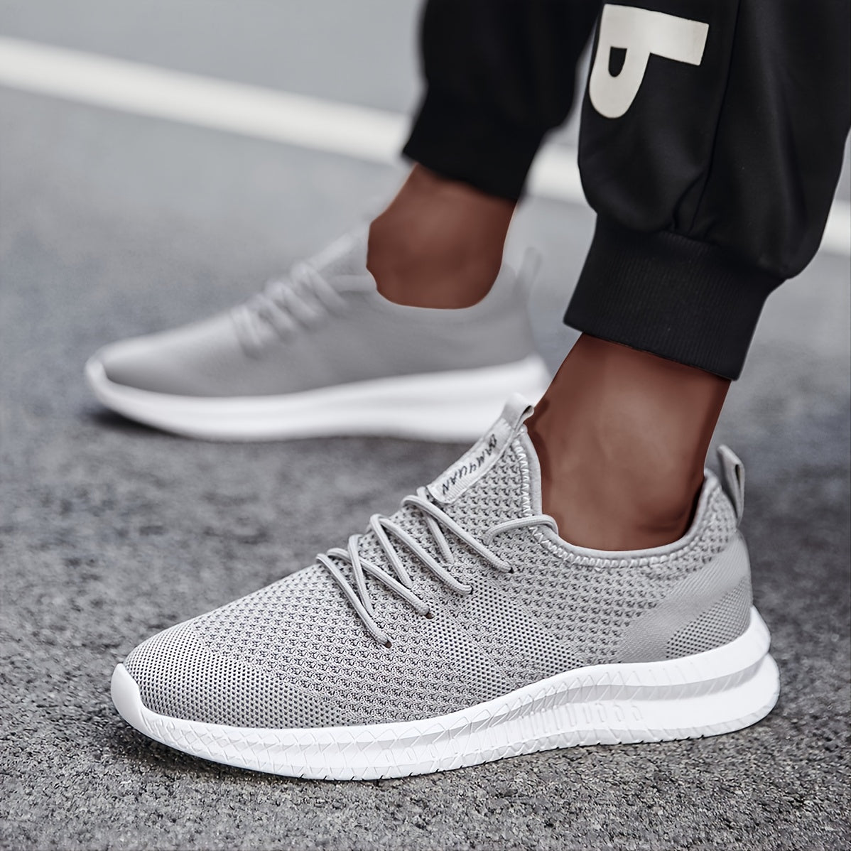 Men's Knit Running Shoes Lightweight Outdoor Sneakers