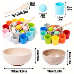 Rainbow Ball Matching Toy Set for Fine Motor Skills