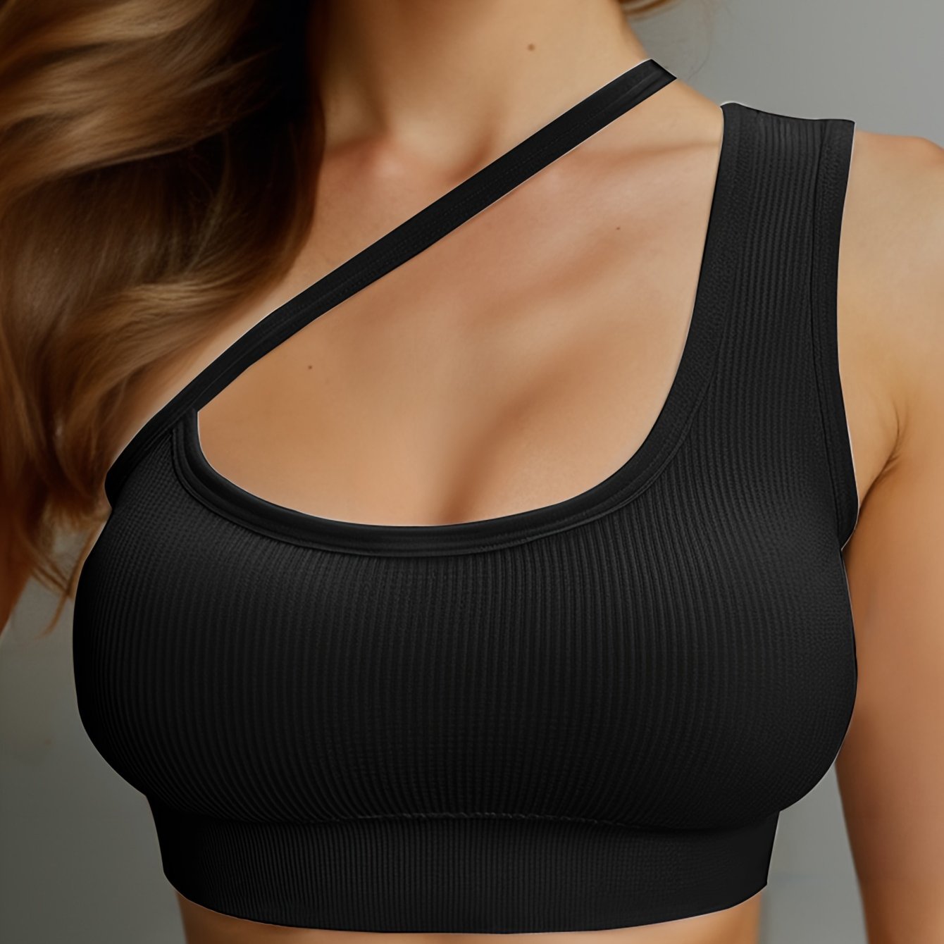 One Shoulder Strap Sports Bra Yoga Fitness Lingerie