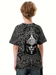 Mexico Man 3D Print Boy's Casual Tees Short Sleeve Crew Neck Comfy T shirt Kids