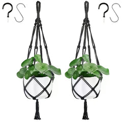 2pc Guno Macrame Plant Hanger - Indoor Hanging Basket & Flower Pot Holder