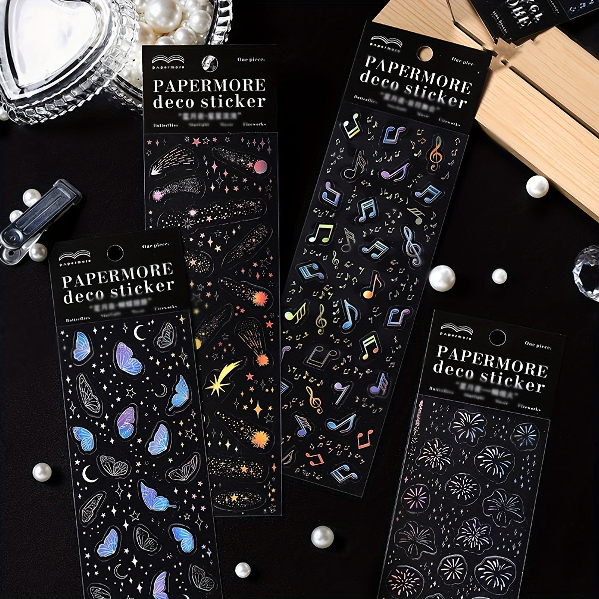 Star Moon Night Series Bronzing PET Sticker 1 Sheet