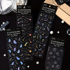 Star Moon Night Series Bronzing PET Sticker 1 Sheet