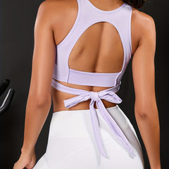 Light Purple Bodycon Tank Top for Yoga Fitness