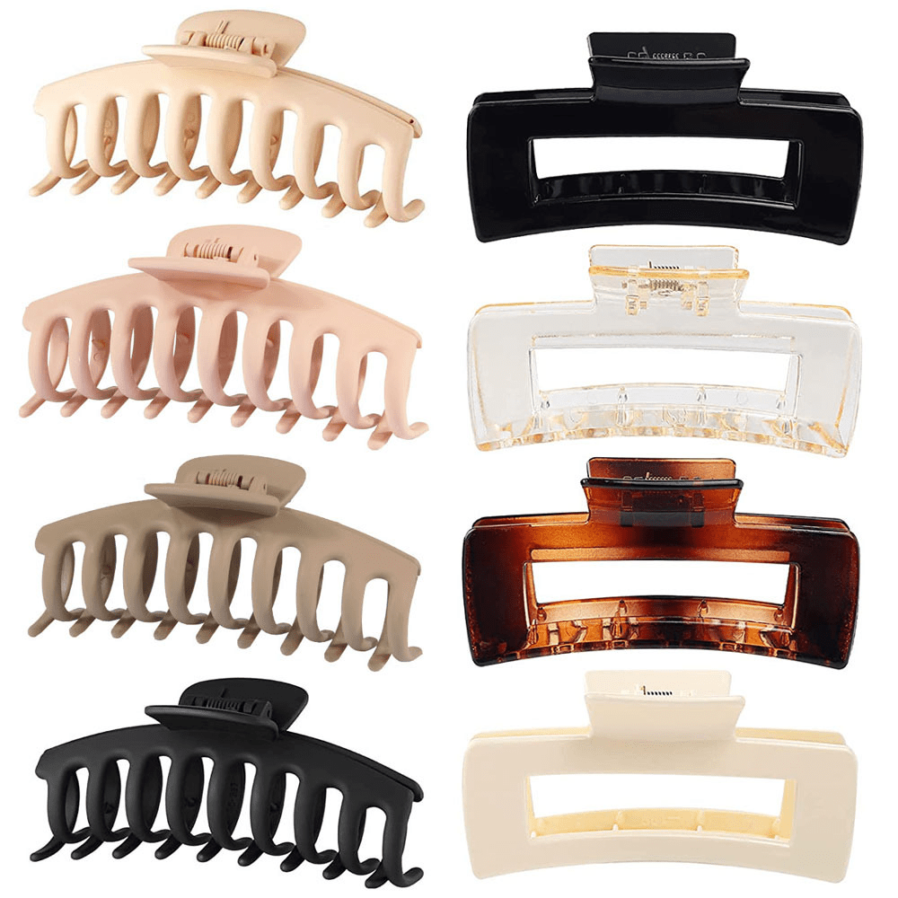 8 Pcs Large Hair Claw Clips for Women Matte Banana Clips
