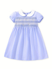 Pink Flower Girls Dress Doll Collar Formal Party Wedding Dress