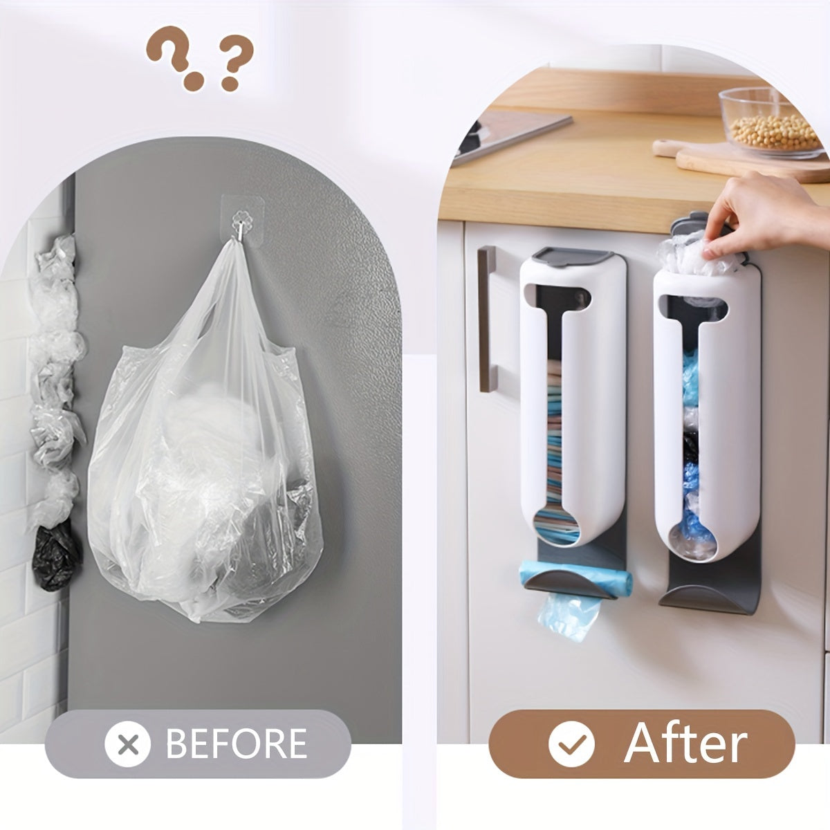 Wall Mounted Garbage Bag Storage Box Organizer