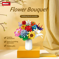 WOMA Flower Bouquet Building Kit for Girls 4 - Eternal Rose Flowers Puzzle