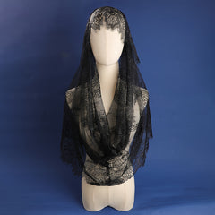 Bohemian Tulle & Lace Headscarf for Weddings & Costumes