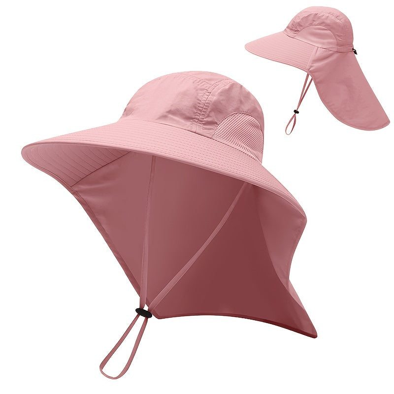 Quick-Drying Sun Hat with Neck Flap for Outdoors