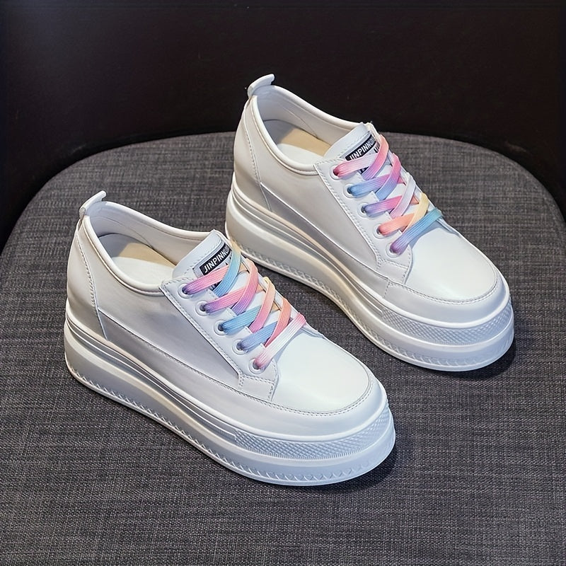 Women's Platform Skate Shoes Height Increasing Low Top Sneakers