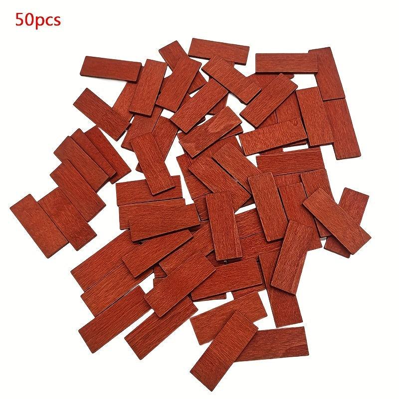 50 Pcs Wooden Flooring Tiles 1:12 Scale Model Accessory for Dollhouse Decoration