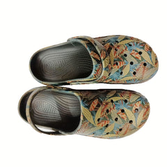 Men's Forest Print Slip On Platform Clogs Sandals