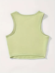 Flower & Letter Print Tank Top Sexy Sleeveless Summer Top