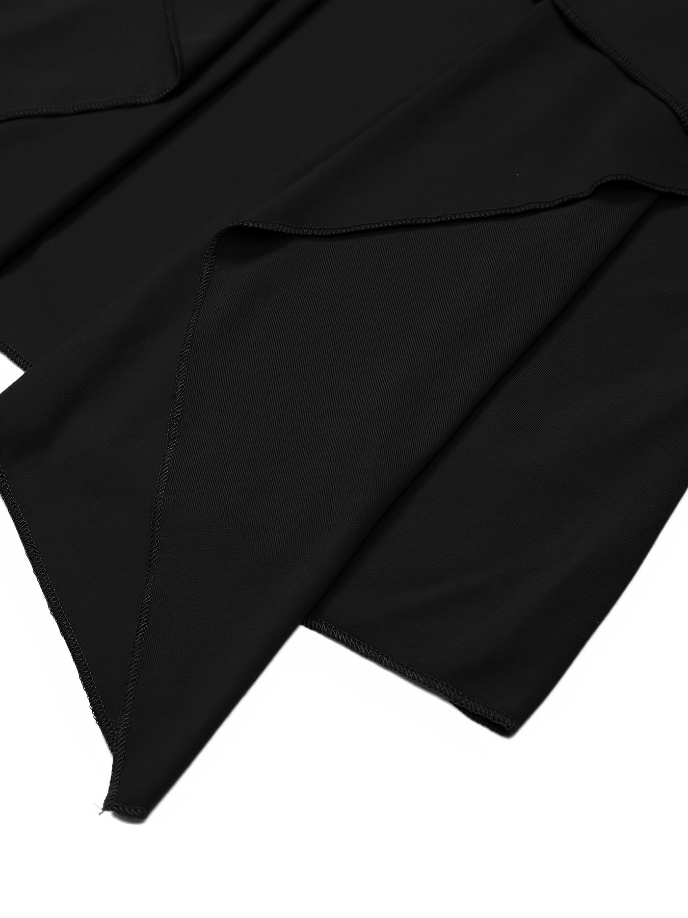 Solid Waterfall Collar Open Front Cardigan Casual Short Sleeve Draped Cardigan