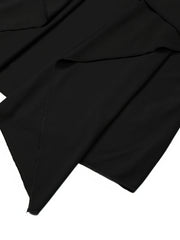 Solid Waterfall Collar Open Front Cardigan Casual Short Sleeve Draped Cardigan