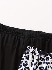 Girl's High Waisted Leopard Legging Set