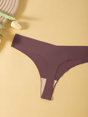 7 Pack Plus Size Sexy Panties Set Women's Plus Seamless Solid Mid Waisted