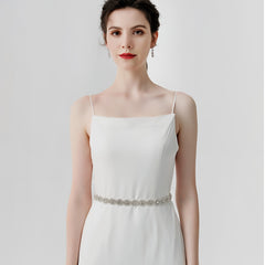 Hand-Stitched Rhinestone Girdle Bridal Belt for Wedding Dress