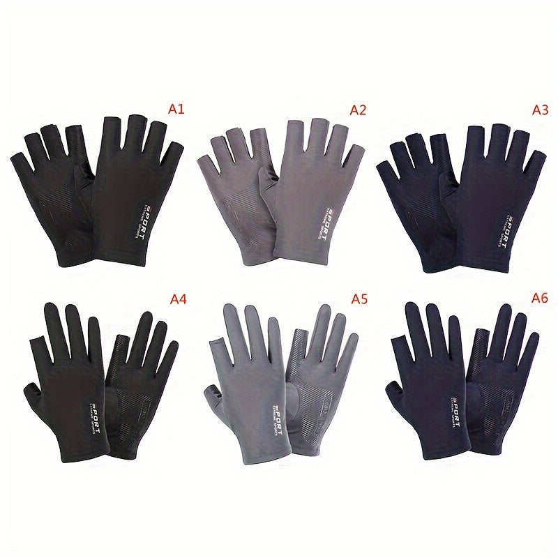 Breathable Ice Silk Anti-UV Outdoor Sports Gloves