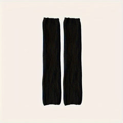Ribbed Leg Warmers Knitted Knee High Socks Women's Stockings