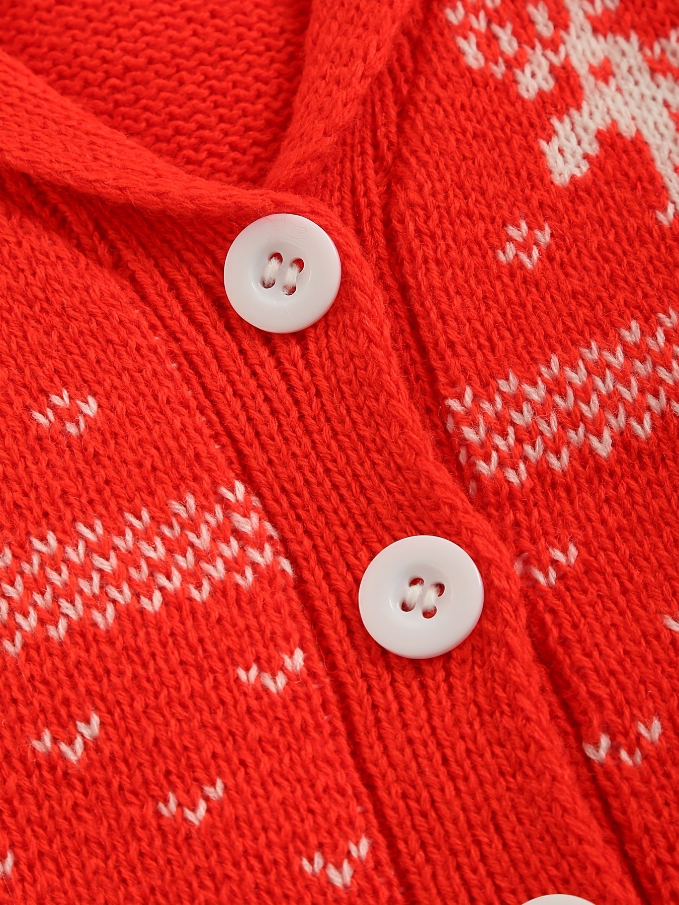 Christmas Lapel Button Knit Cardigan Little Girls Stylish Sweater Coat