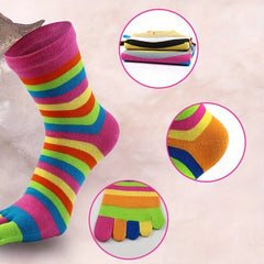 Colorful Cotton Five Toes Sports Socks