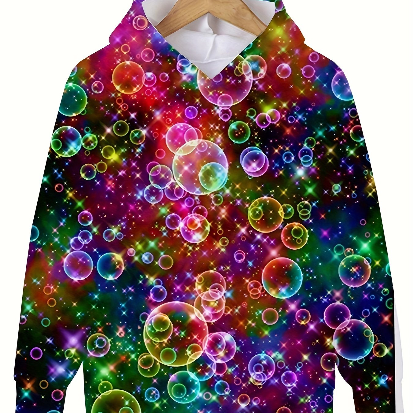 Colorful Bubbles Long Sleeve Hooded Sweatshirt for Kids