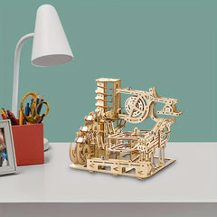 Educational Wooden Marble Runway Toy Mechanical Gear Set Brain Teaser