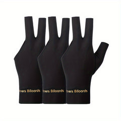 3pcs Left Hand Billiard Gloves Elastic Breathable Fabric Anti-slip Palm Pad