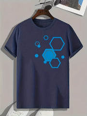 Geometric Pattern Print Men's Sports T-shirt